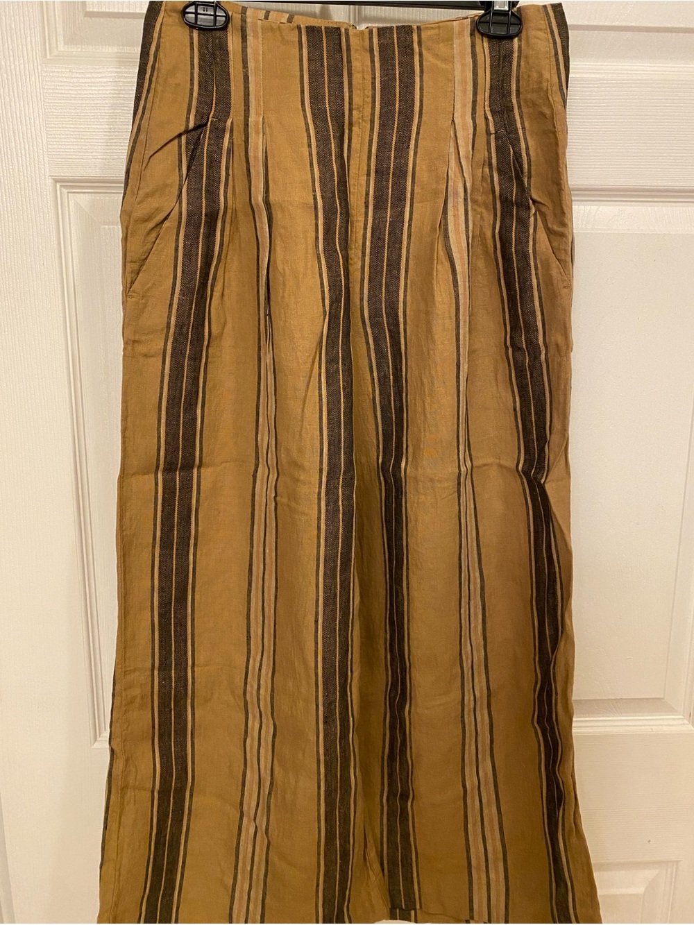 Banana Republic Striped Wide-Leg Linen Pants